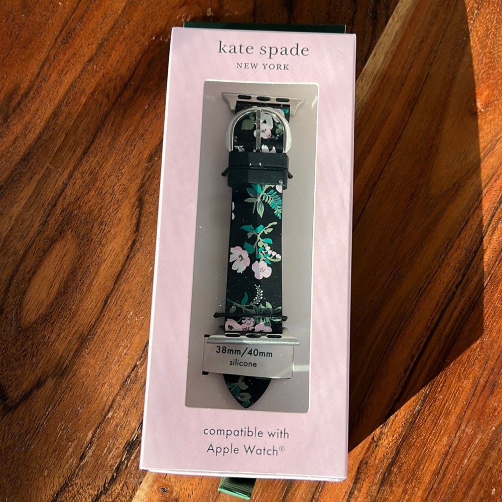 NIB Kate Spade New York - Silicone band for 38/40mm Apple Watch® - Black Floral